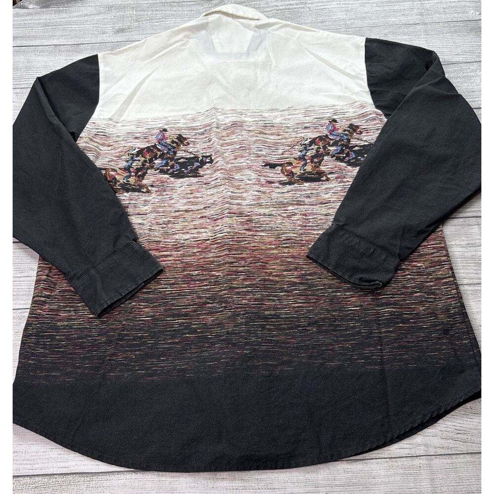 IPRA Vintage Western Shirt Button Down Calf Roping Wrap Around Print Size XL - Picture 7 of 7